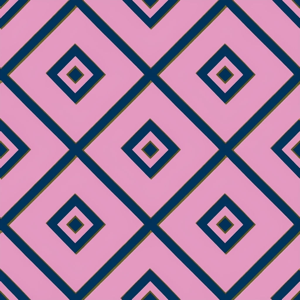 Modern Geometric Diamond Pattern on Light Pink Background Seamless Pattern