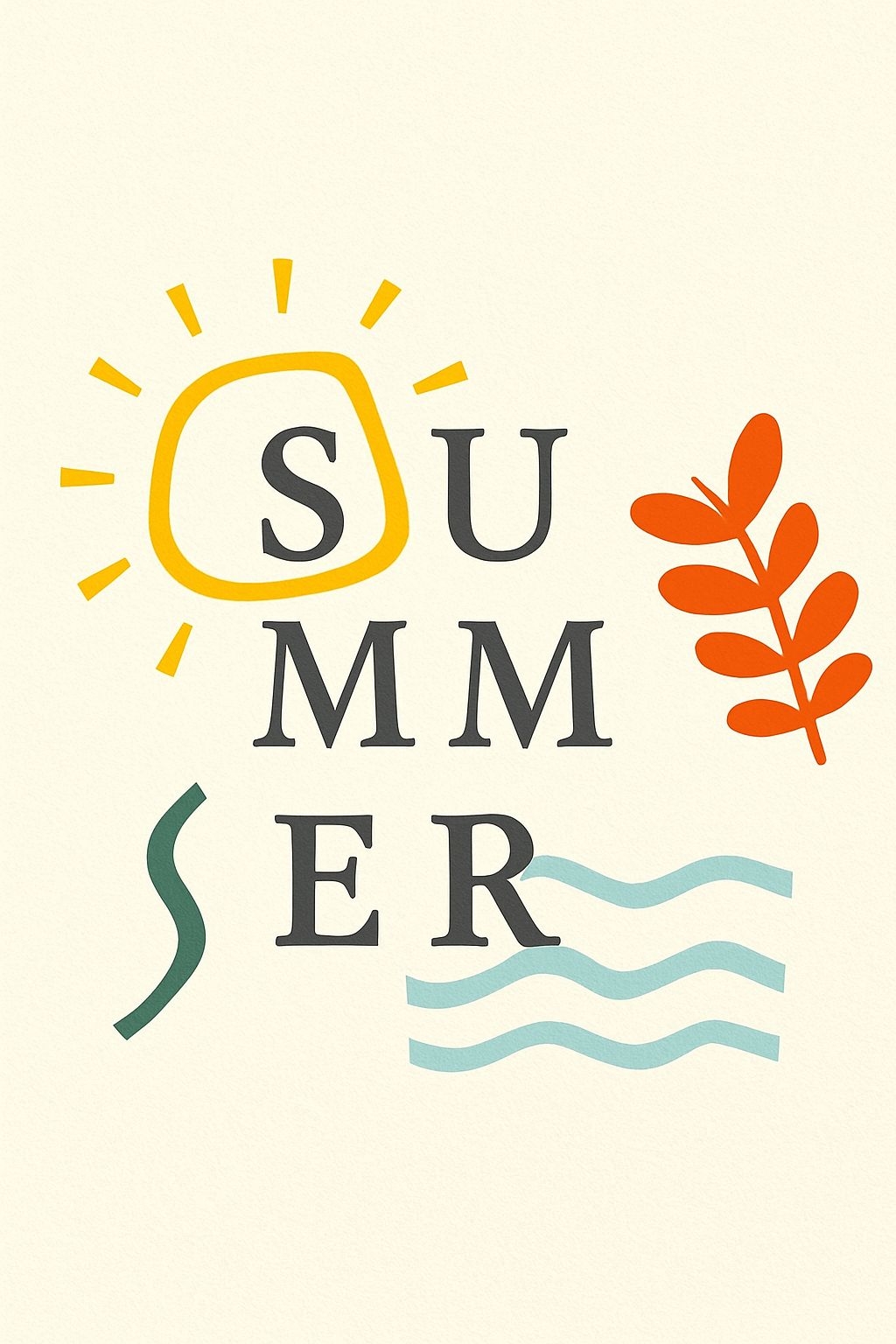 Minimalist Summer Graphic Design T-Shirt