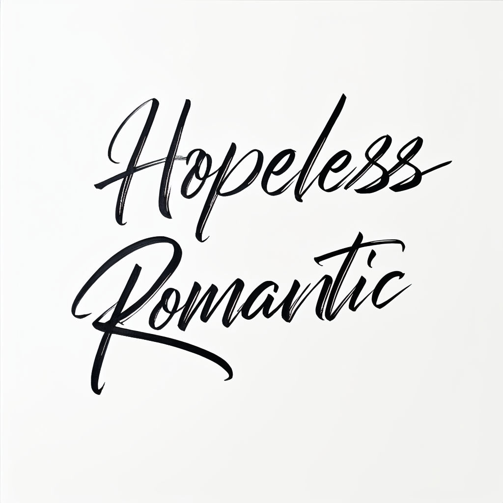 Elegant Handwritten Hopeless Romantic Art Print Mug