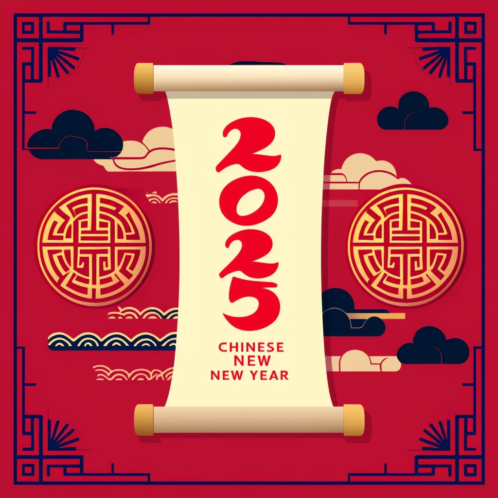 Vibrant Chinese New Year 2025 Greeting Card Design Social Media Post