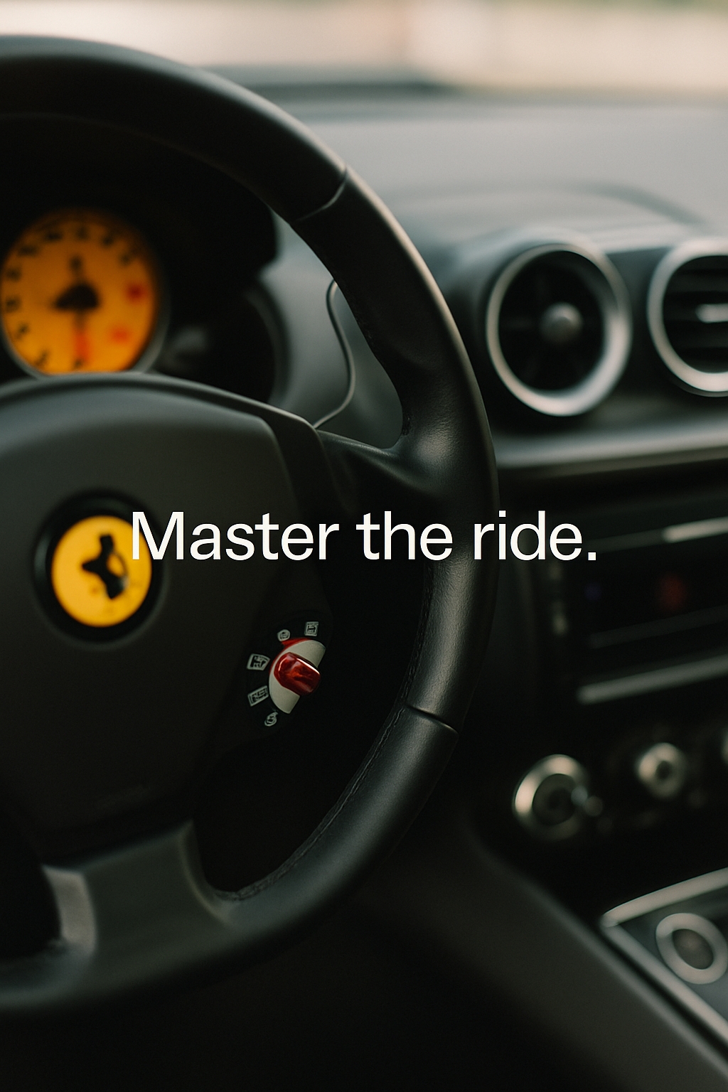 Luxury Car Interior Close-Up with Stylish Steering Wheel Mobile Wallpaper