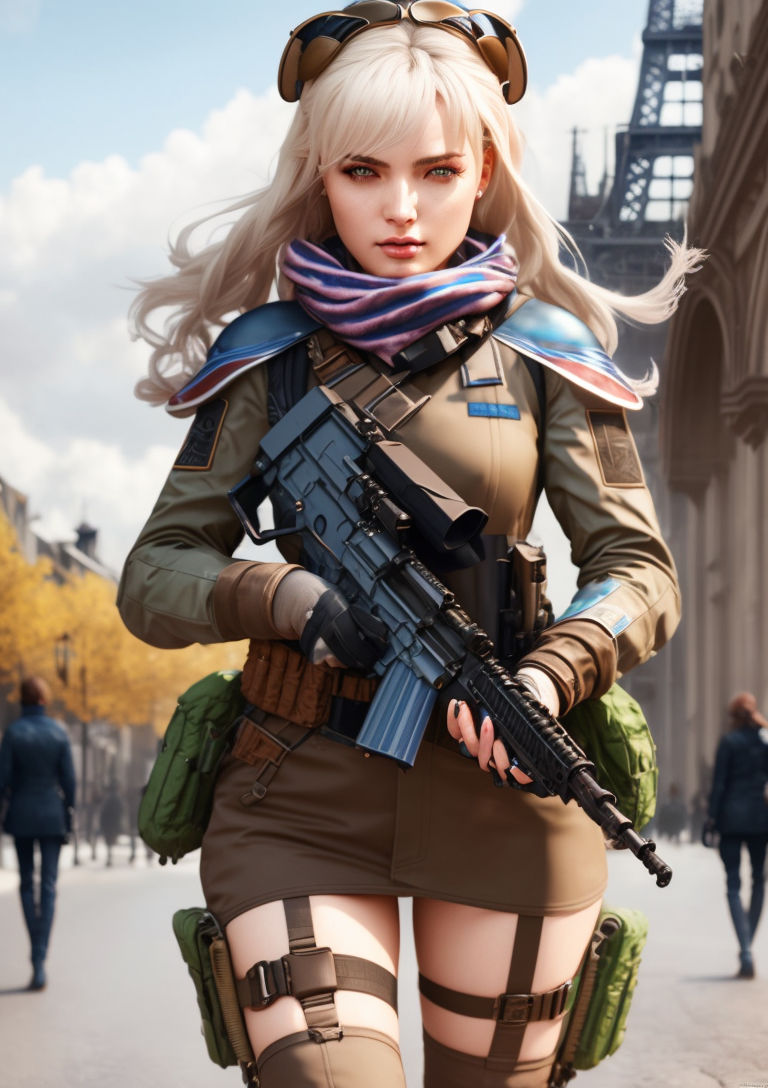 Soviet soldier anime girl