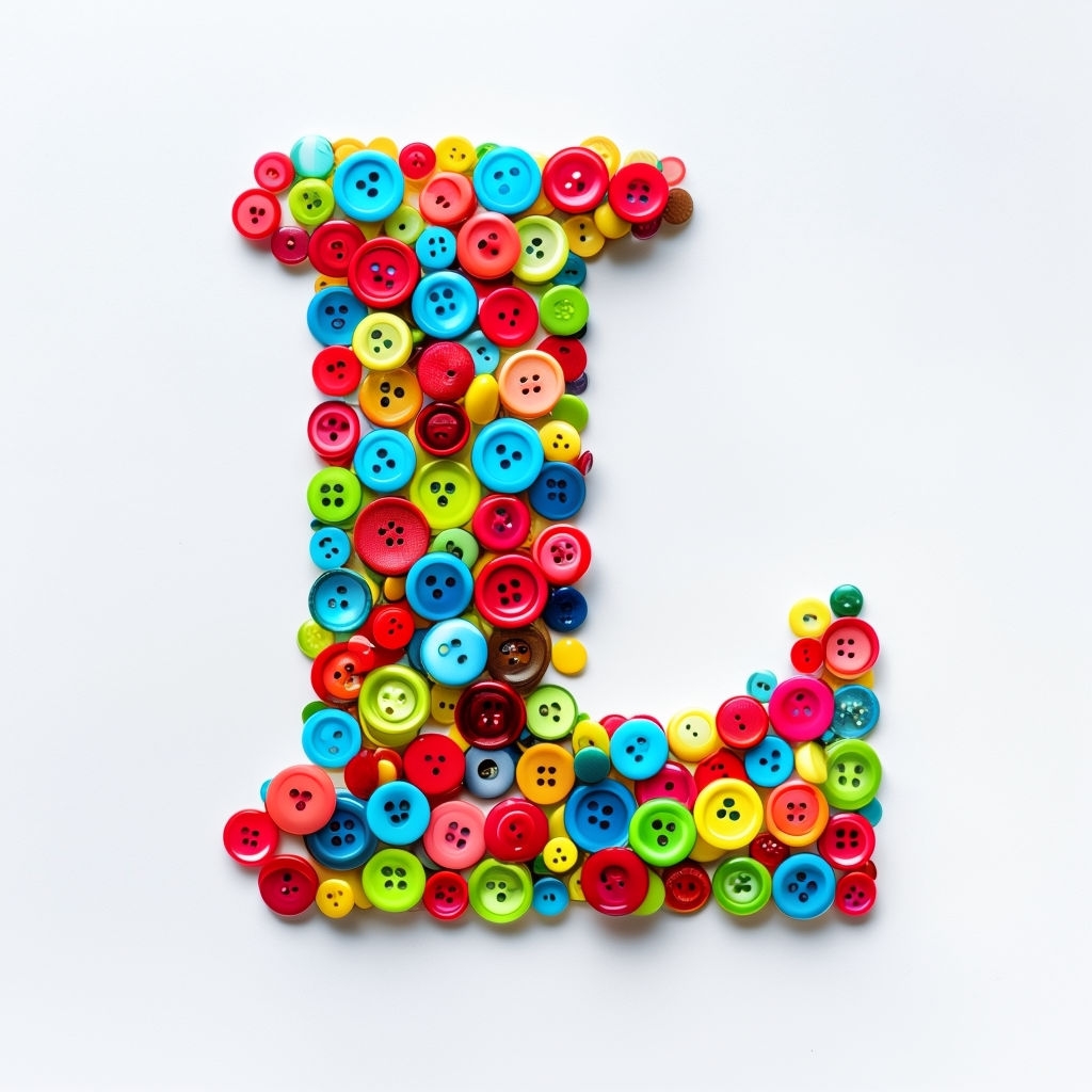Vibrant Colorful Button Monogram Letter L Photography Monogram
