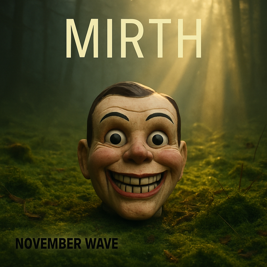 Surreal Doll Head in Dark Forest Mood for Mirth November Wave Spotify Album Cover