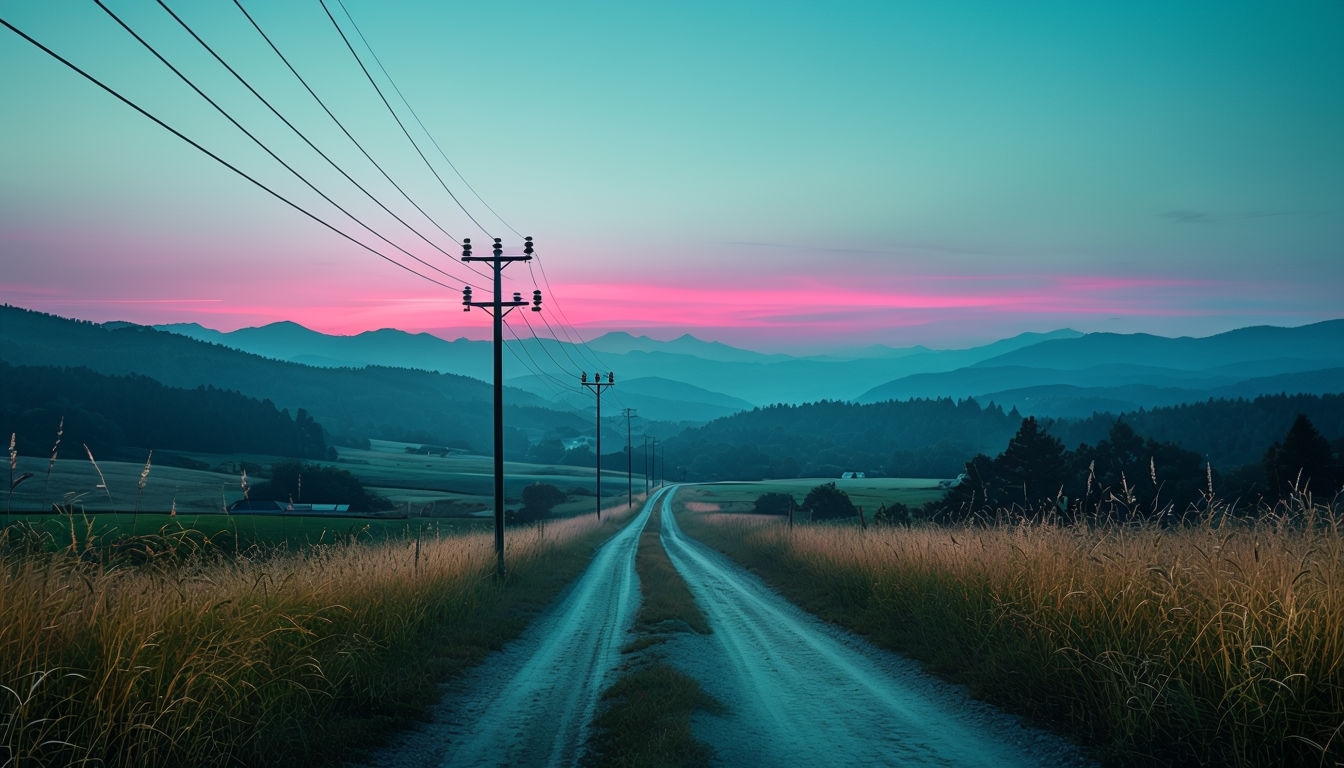 Tranquil Rural Sunset Landscape for Virtual Backgrounds