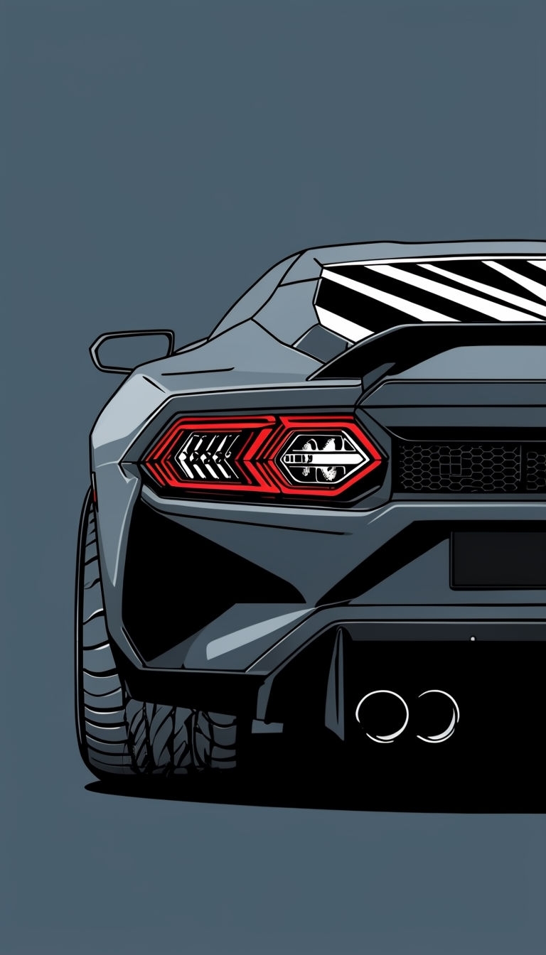 Sleek Modern Sports Car Illustration for Phone Case Cover