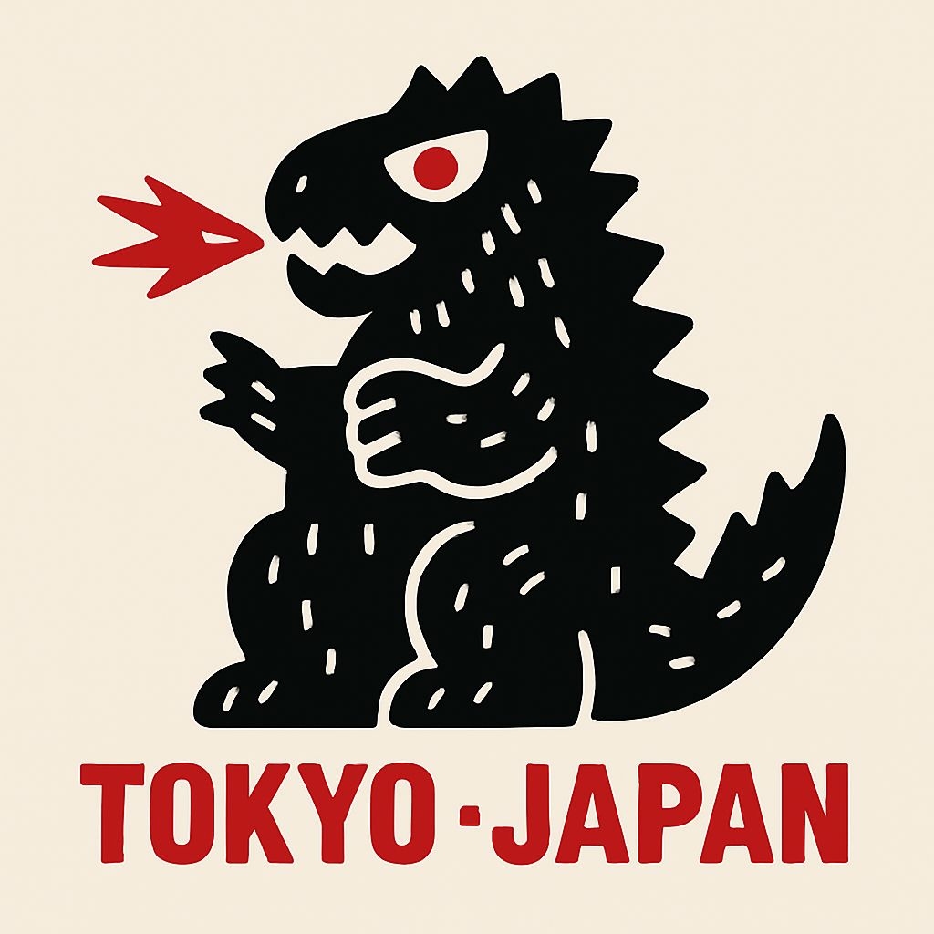 Dynamic Black Dinosaur Monster with Red Flame T-Shirt