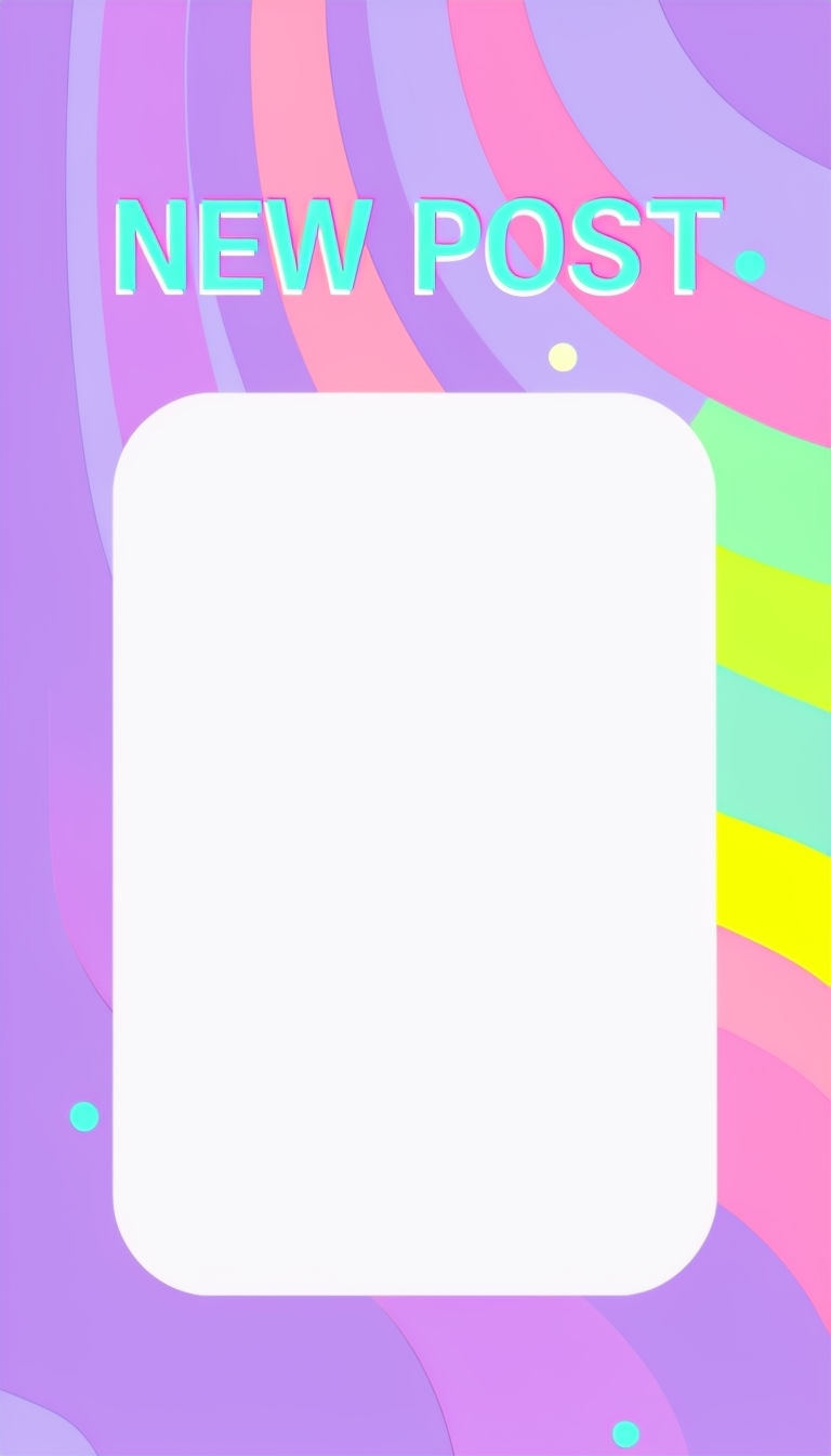 Colorful Minimalist New Post Social Media Interface Design Social Media Post