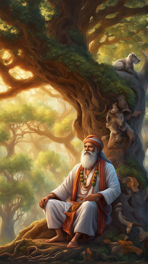 A high-quality digital illustration of (Rishi Valmiki) by Duggu Rajbhar ...