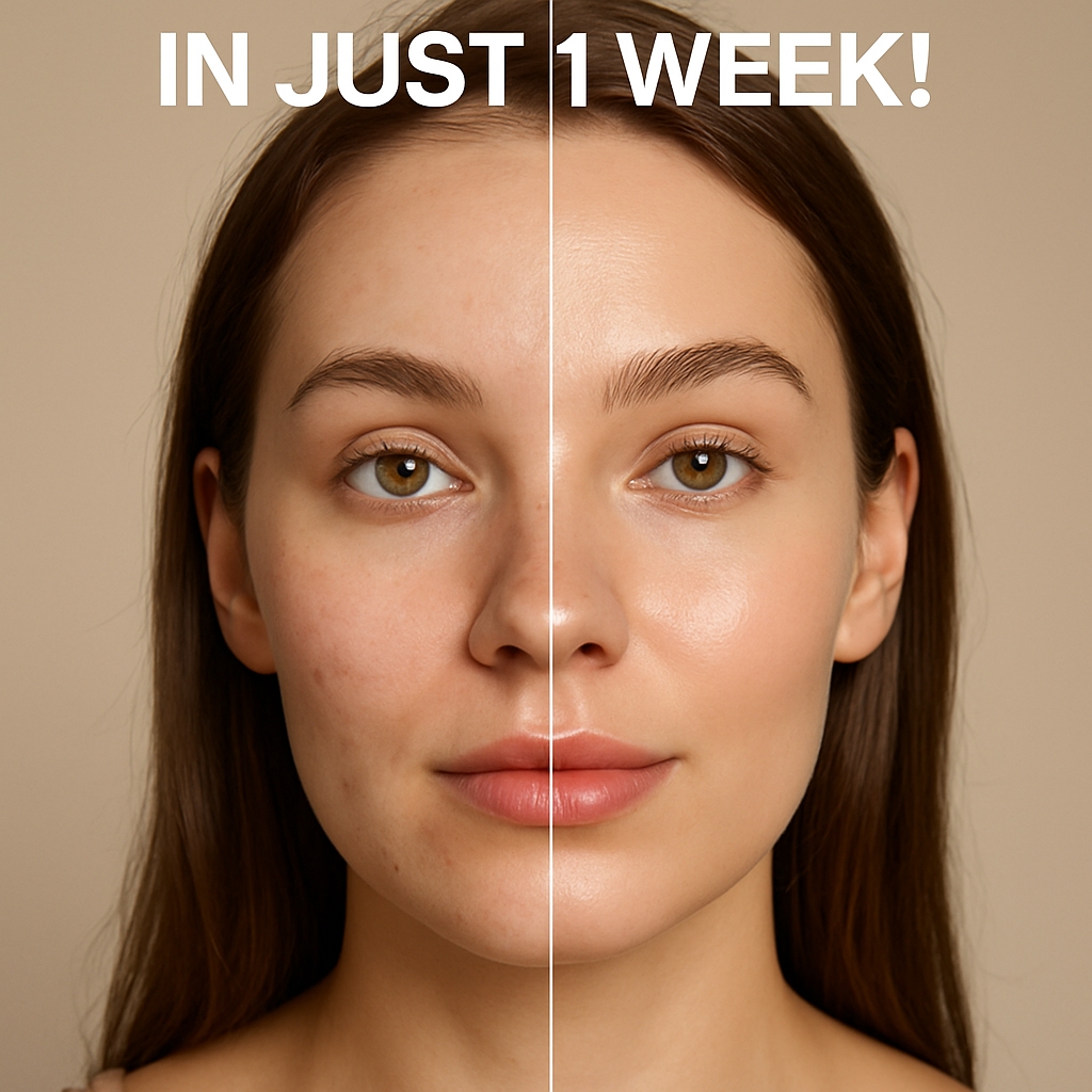 Skincare Transformation in Just 1 Week Comparison Advertisement