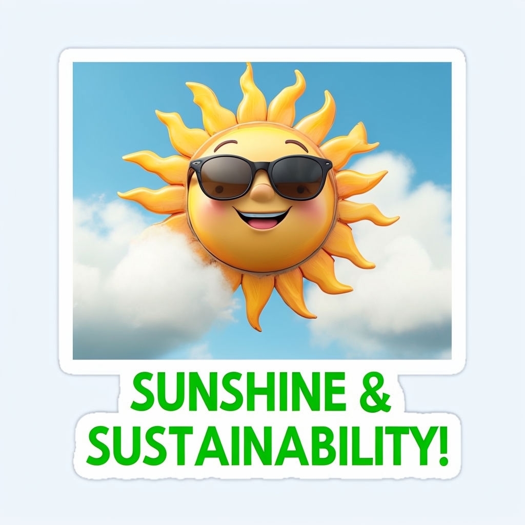 Cheerful Cartoon Sun with Sunglasses Sticker