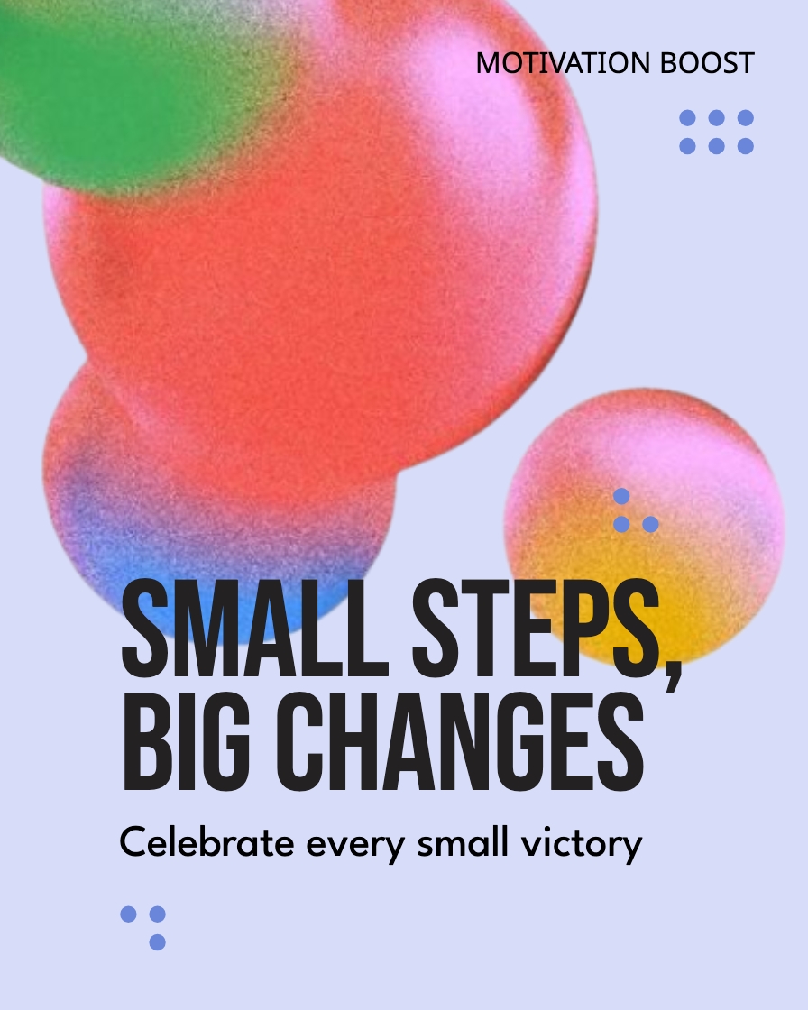 Vibrant Abstract Spheres with Motivational Quote Poster for Instagram Posts
