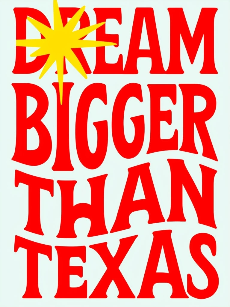 Dream Bigger Than Texas Bold Typography T-Shirt