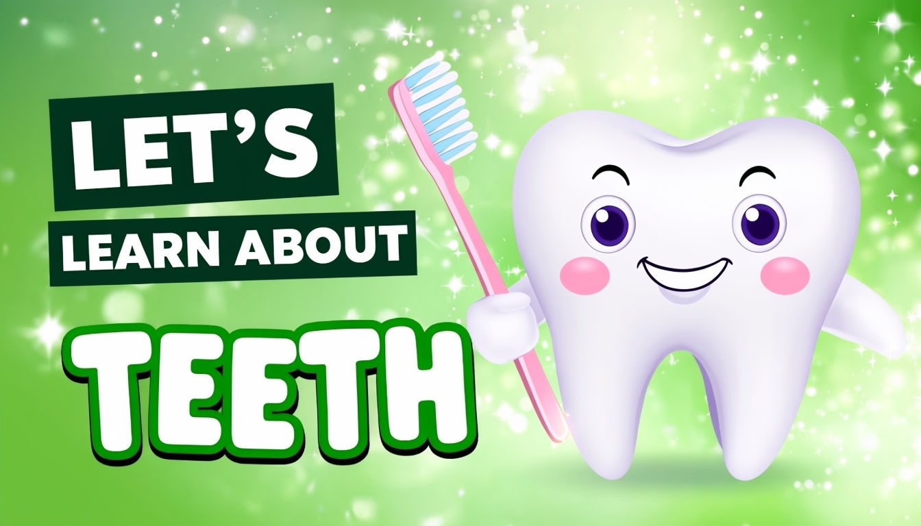 Playful Kids Educational Video Thumbnail Featuring Smiling Tooth Social Media Post