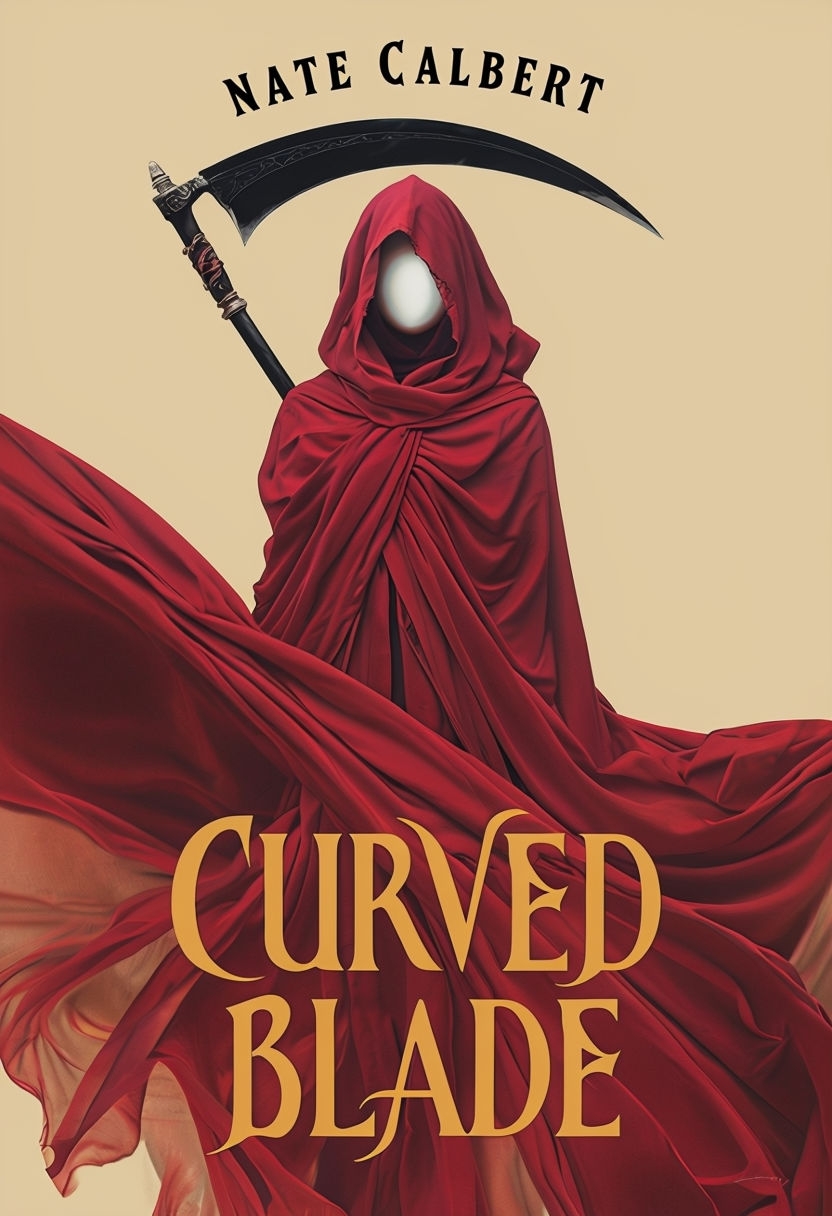 Mystical Crimson Hooded Figure with Scythe EBook Cover