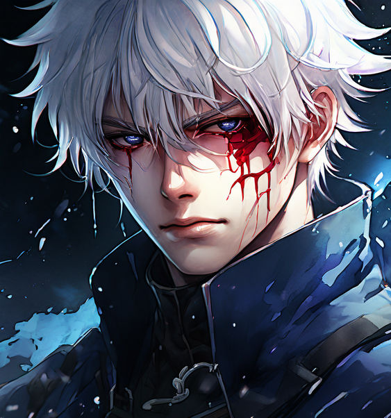 Close Up Of Gojo Satoru From Anime With White Hair By J Playground Close Up Of Gojo Satoru From Anime With White Hair By J Playground