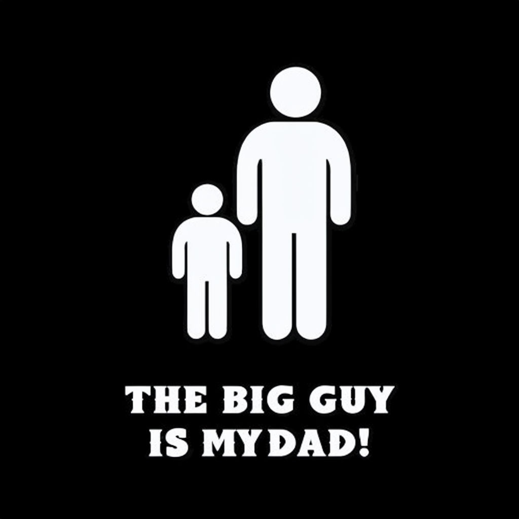 Father and Child Stick Figures Humor T-Shirt