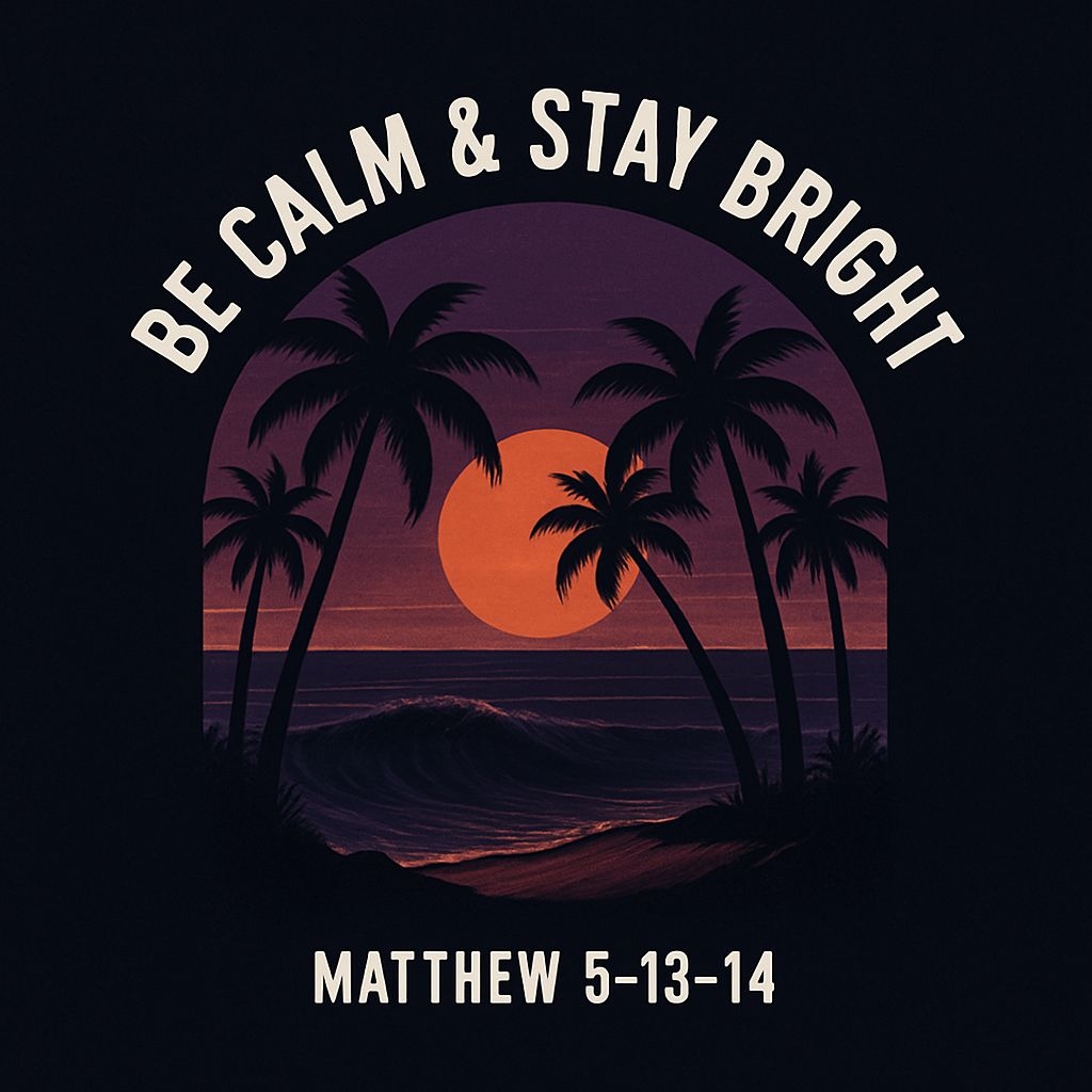 Tropical Sunset with Palm Trees and Inspirational Quote T-Shirt