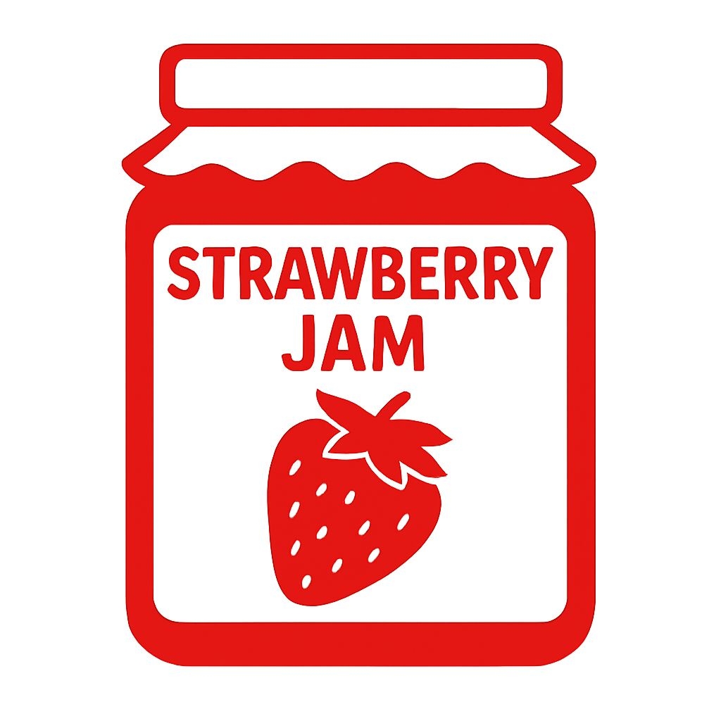 Minimalistic Strawberry Jam Jar Illustration Sticker