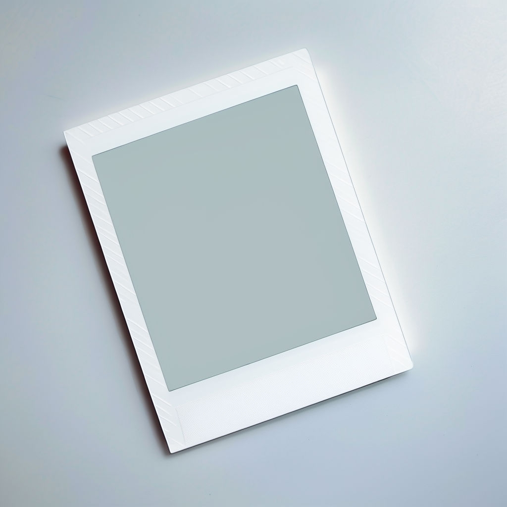 Minimalist Blank Instant Film Mockup on Light Gray Background Mockup