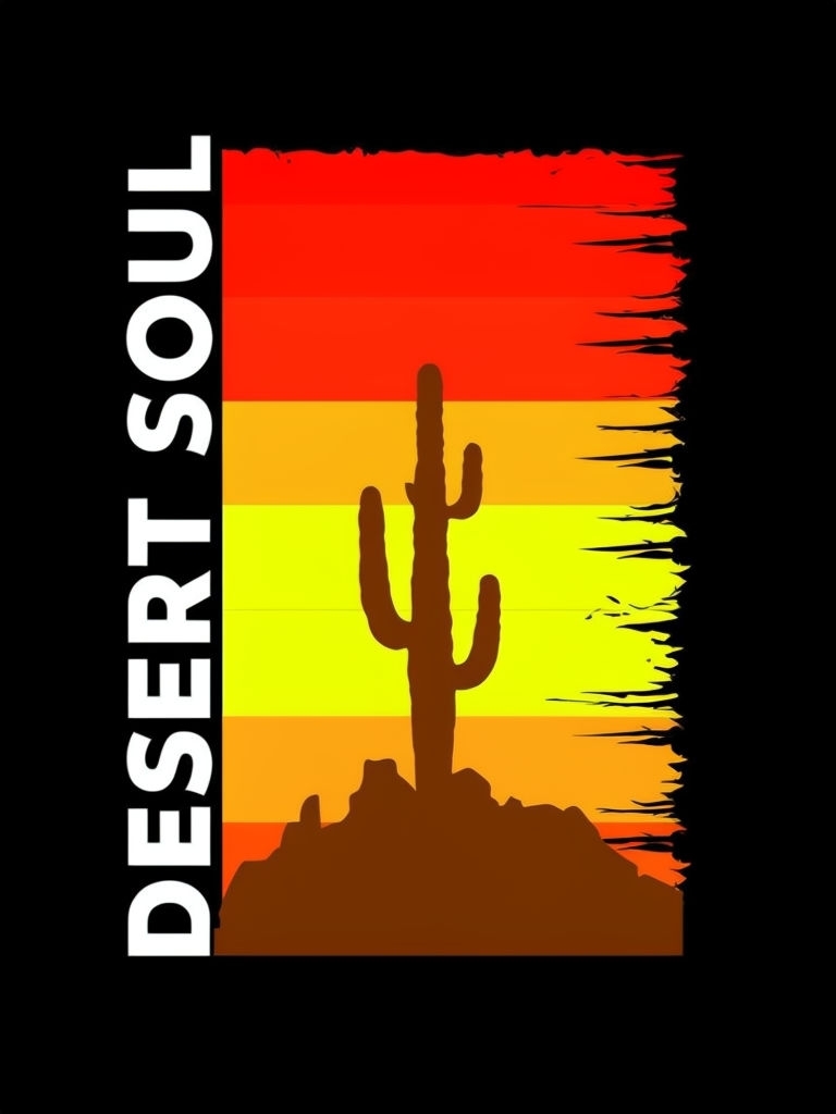 Desert Soul Saguaro Cactus Graphic T-Shirt Design