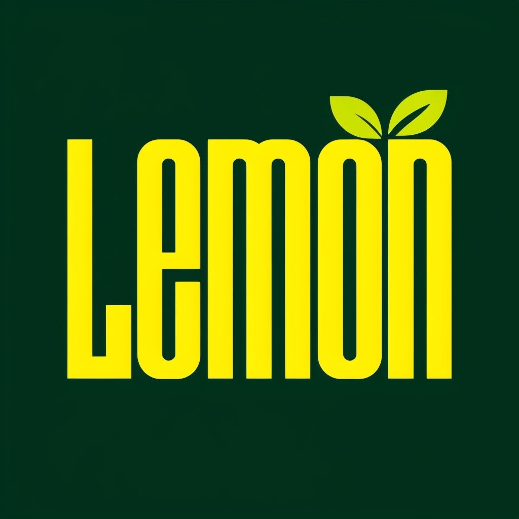 Bold Minimalist Lemon Graphic Design on Green Background Poster