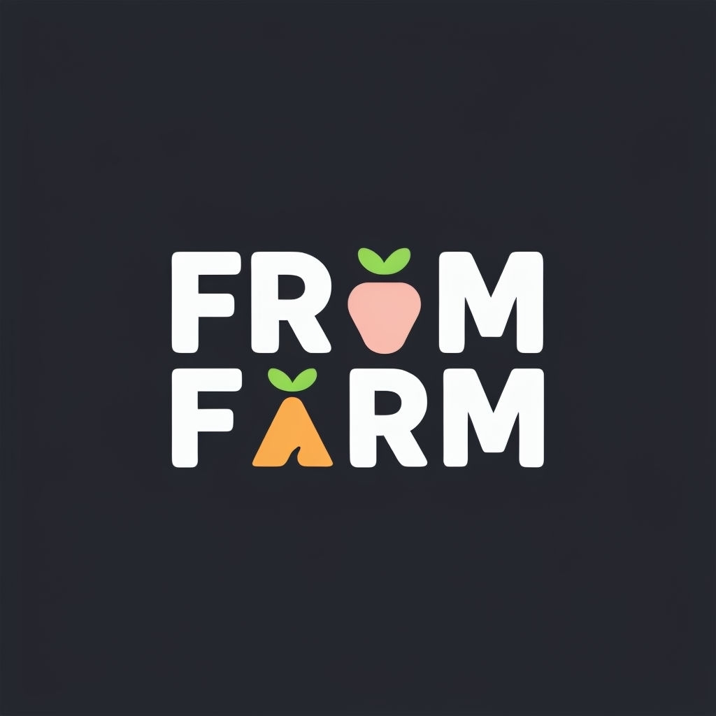 Modern Minimalist From Farm Logo with Playful Agricultural Icons