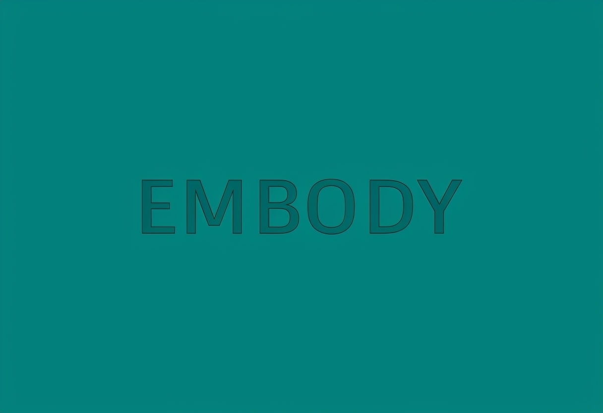 Minimalist Teal EMBODY Typography Design T-Shirt