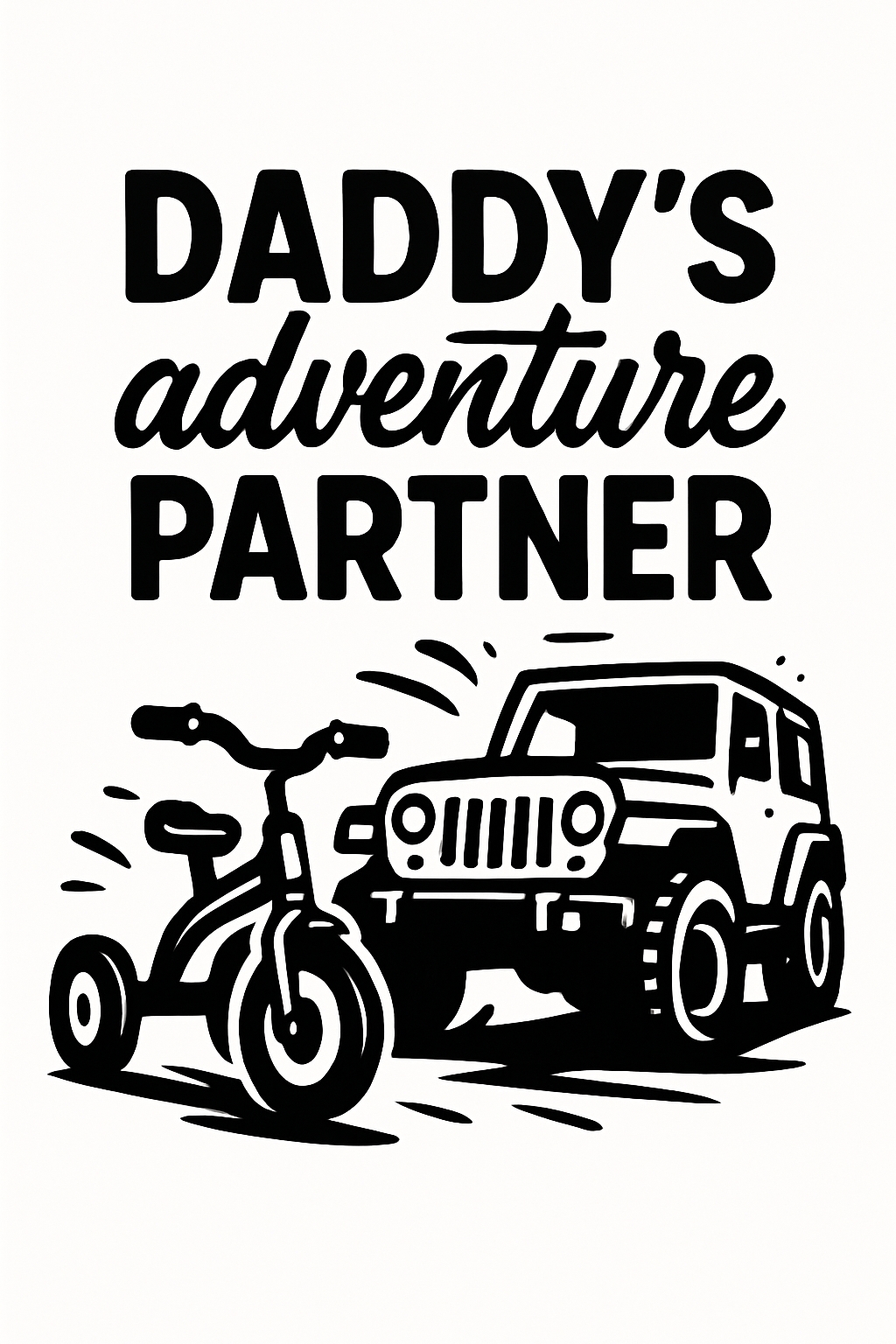 Daddy's Adventure Partner Bold Illustration T-Shirt