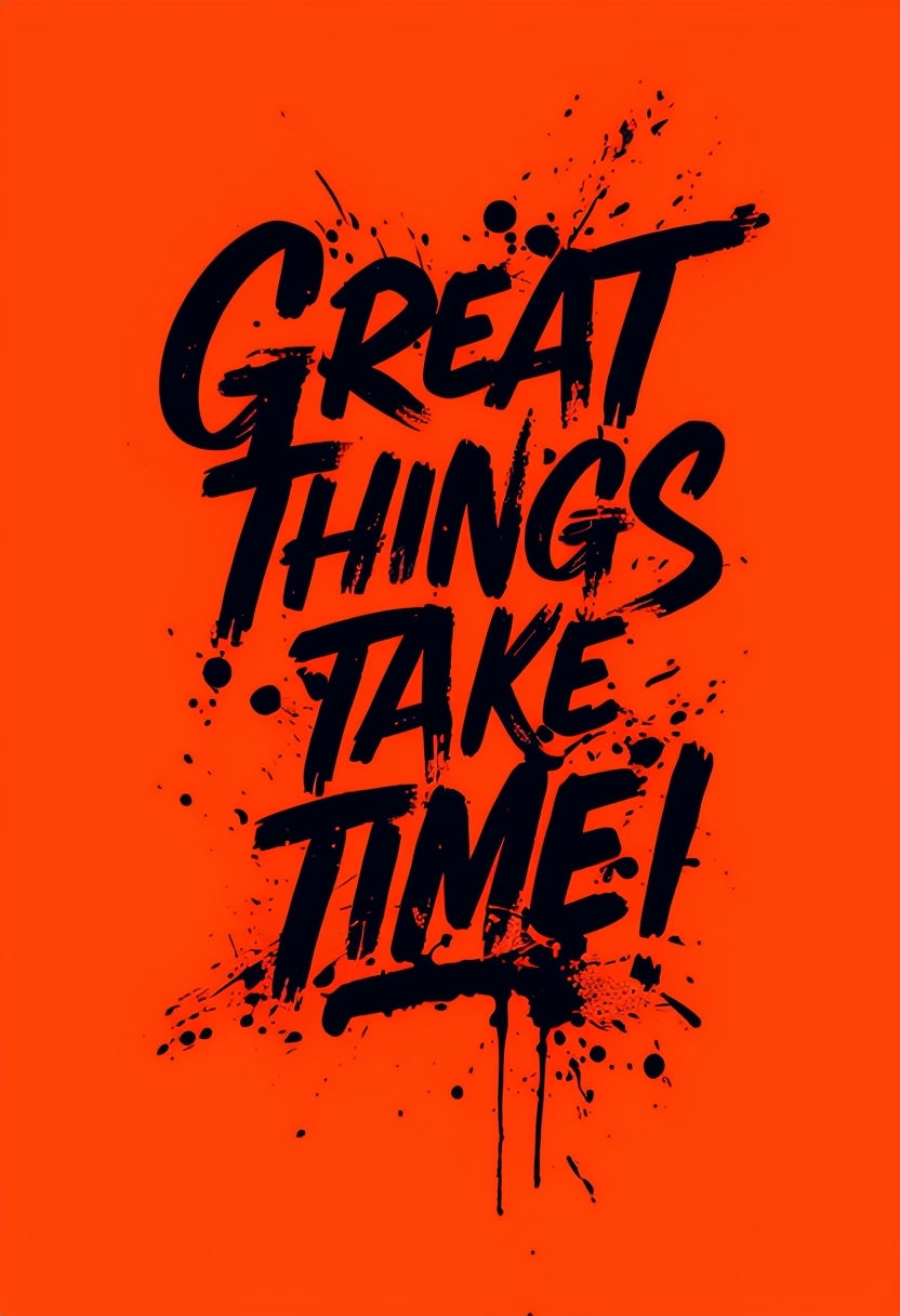 Great Things Take Time Motivational Poster for Social Media Post
