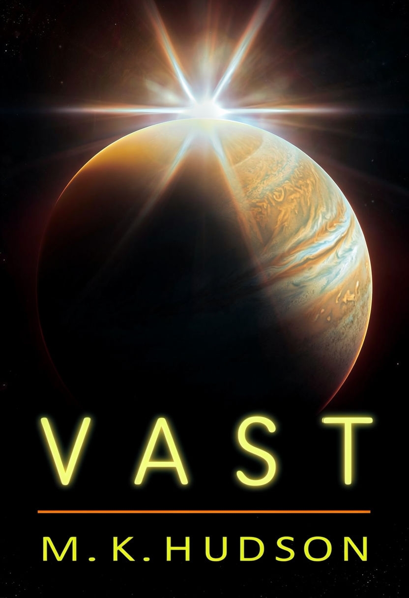 Dramatic Jupiter Planet Cosmic Scene for Sci-Fi EBook Cover