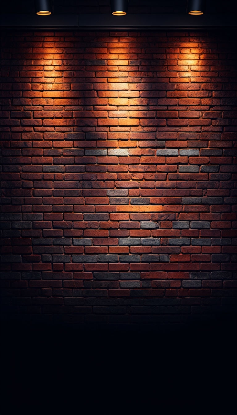 Dramatic Lighting on Dark Red Brick Wall Photography Social Media Post