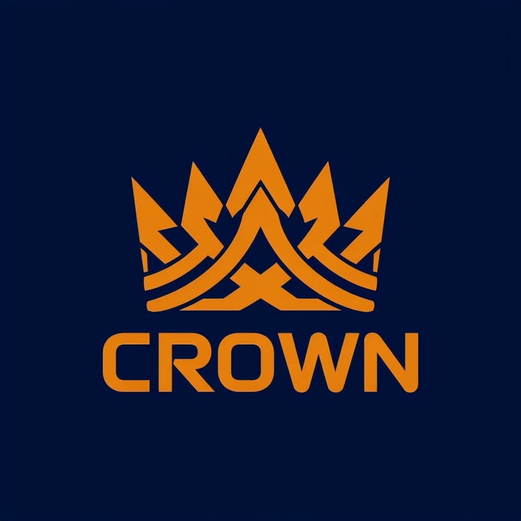Elegant Amber Gold Crown Minimalist Logo Design