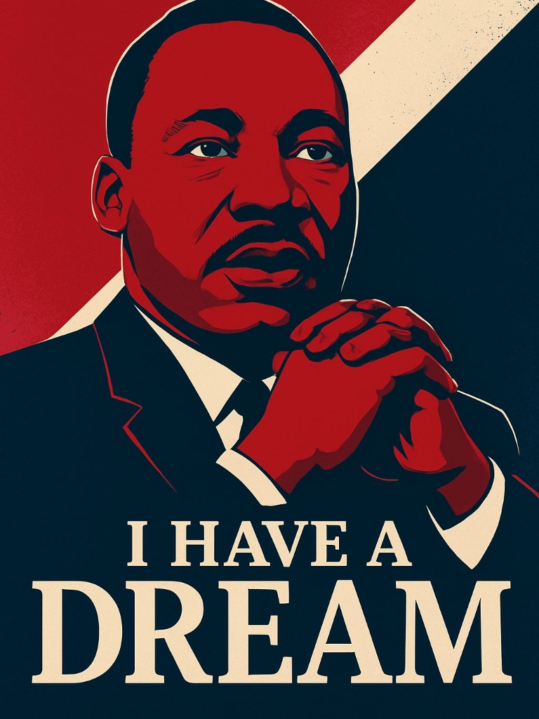 Inspiring Dr. Martin Luther King Jr. Portrait with Dream Message Poster
