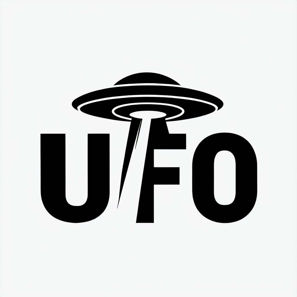 Minimalist UFO Logo with Creative Typography Design Logo