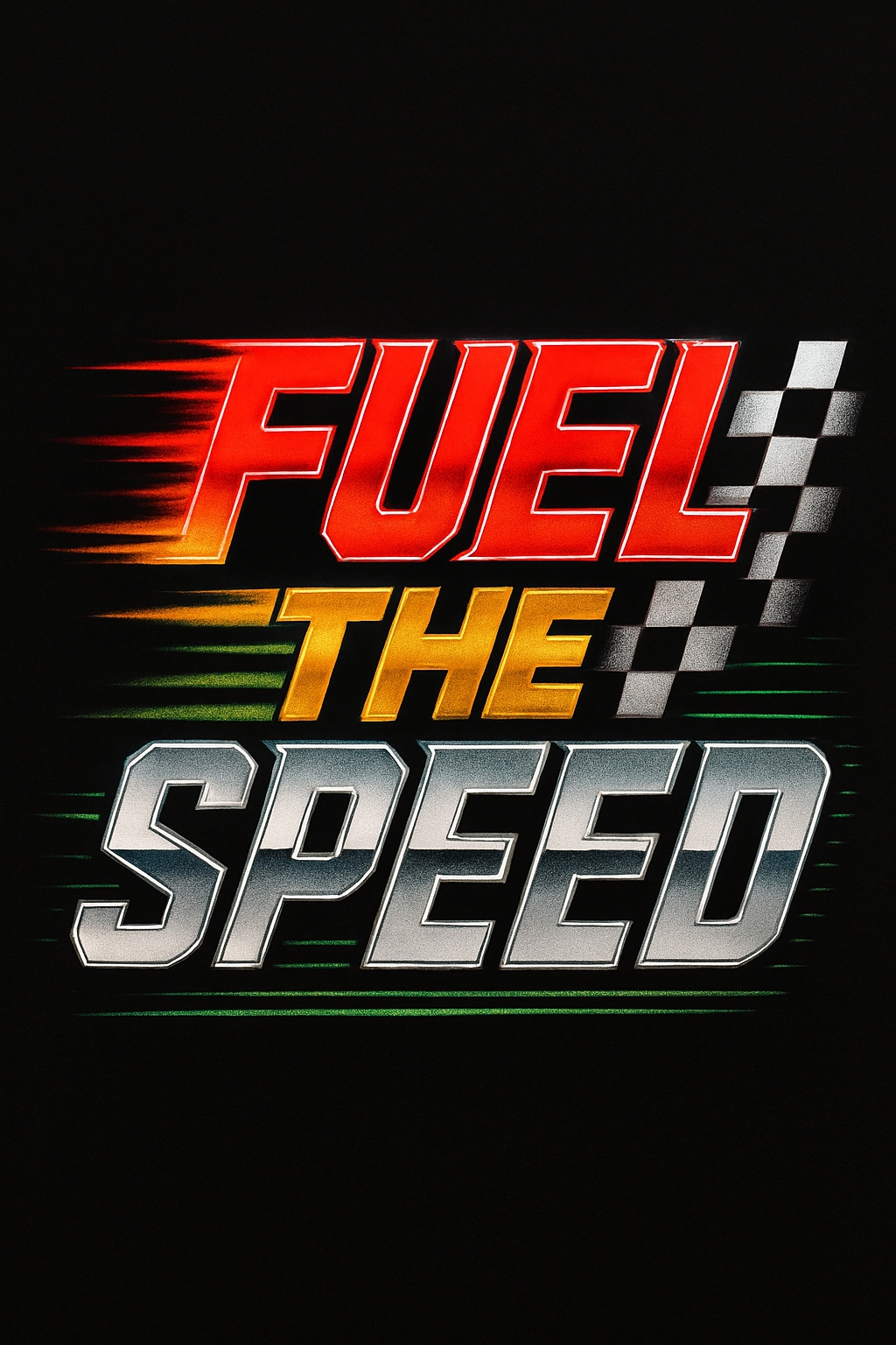 Dynamic FUEL THE SPEED Racing Typography T-Shirt