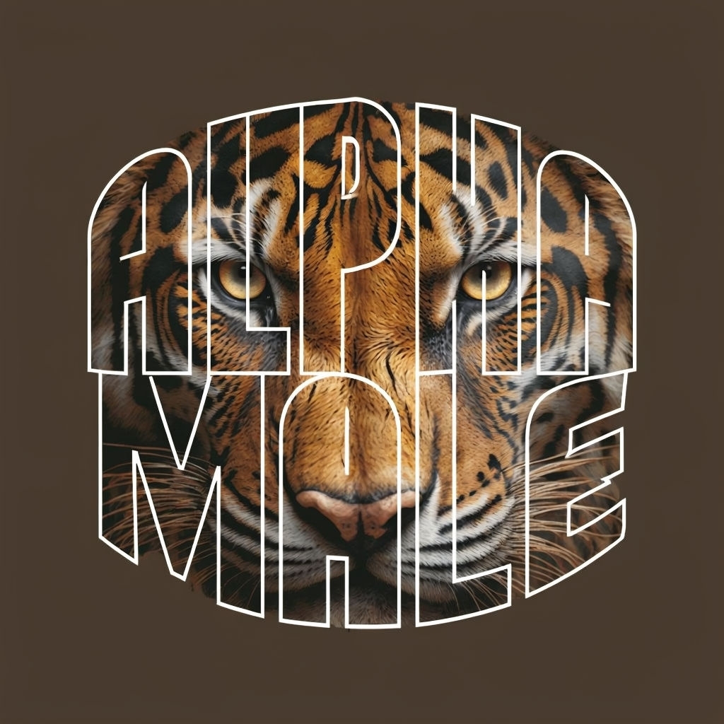 Alpha Male Fierce Tiger Graphic Design T-Shirt