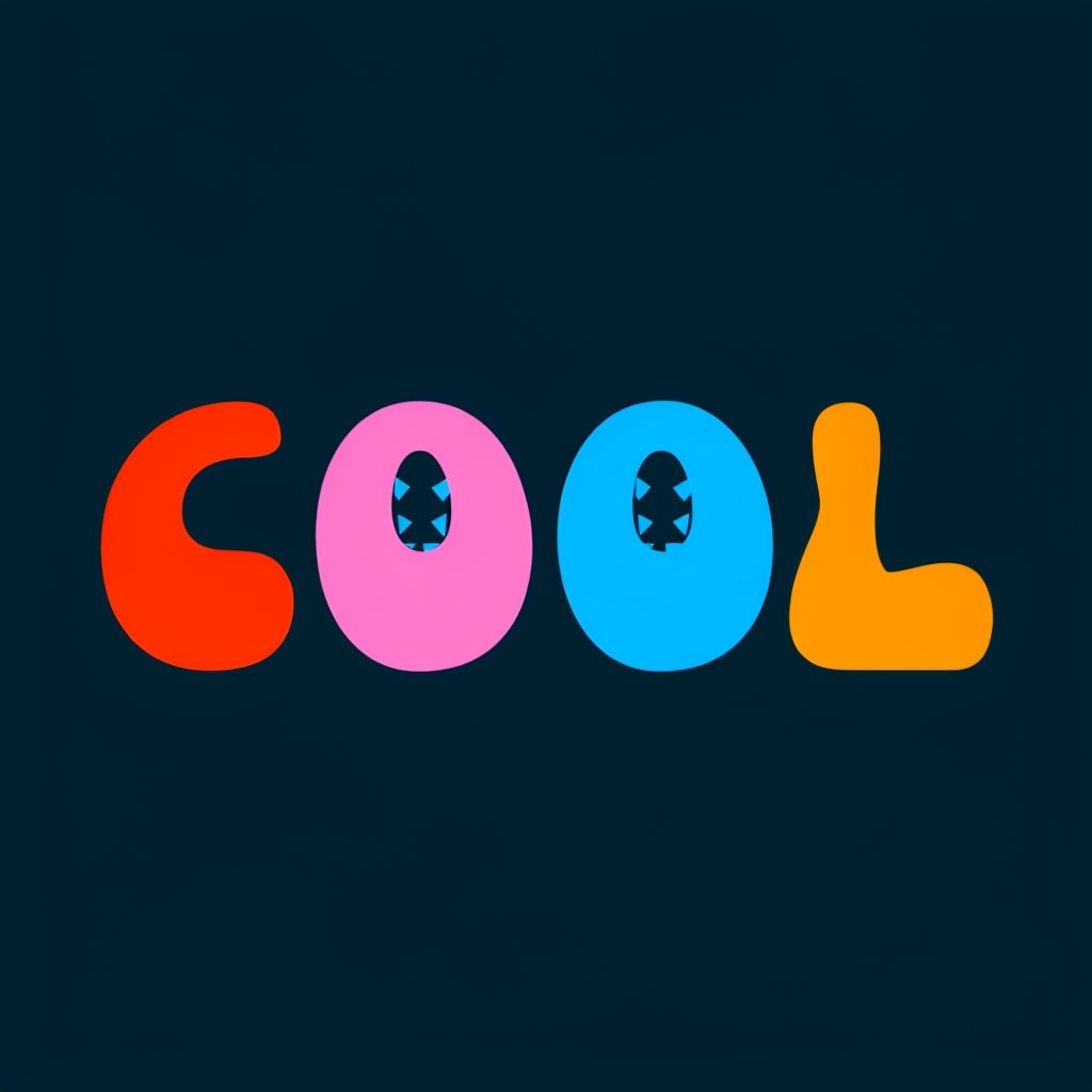 Vibrant Minimalist "COOL" Typography T-Shirt Design