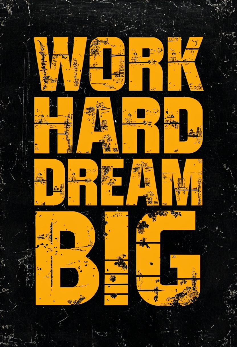 Bold Work Hard Dream Big Motivational Poster Design