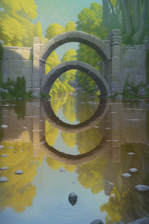 "Step into a scene of tranquility and reflection with this a... by