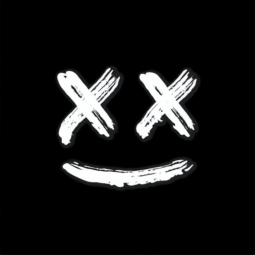 Minimalist White Face Design on Black Background T-shirt