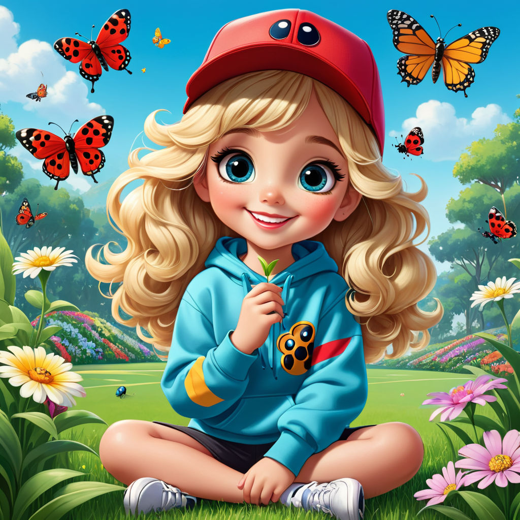 cartoon teenage girl blonde hair