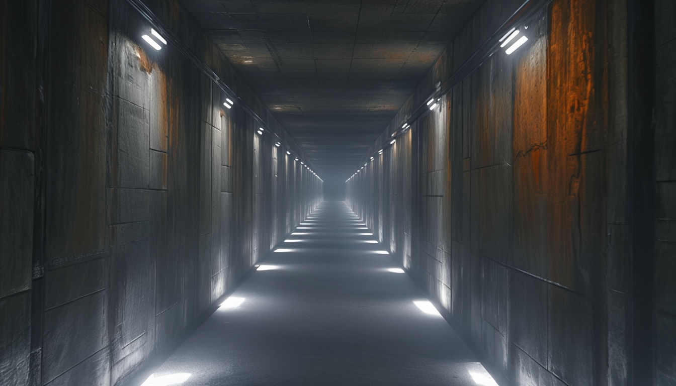 Empty Echoing Hallway Photorealistic Virtual Background