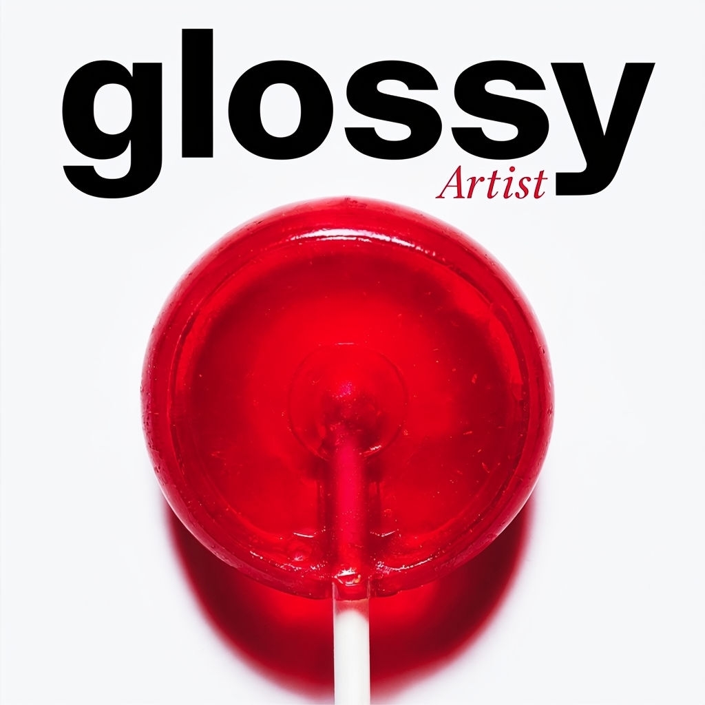 Glossy Red Lollipop Minimalist Design for Album Cover