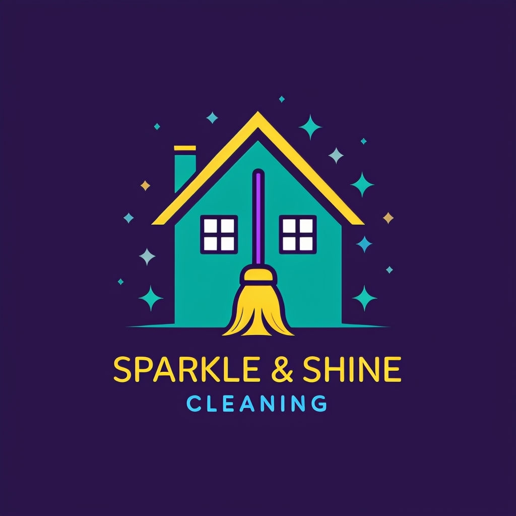 Modern Minimalist Sparkle & Shine House Cleaning Logo