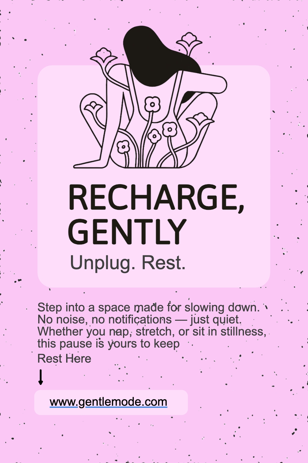 Minimalist Meditative Woman Recharge Gently Poster Flyer