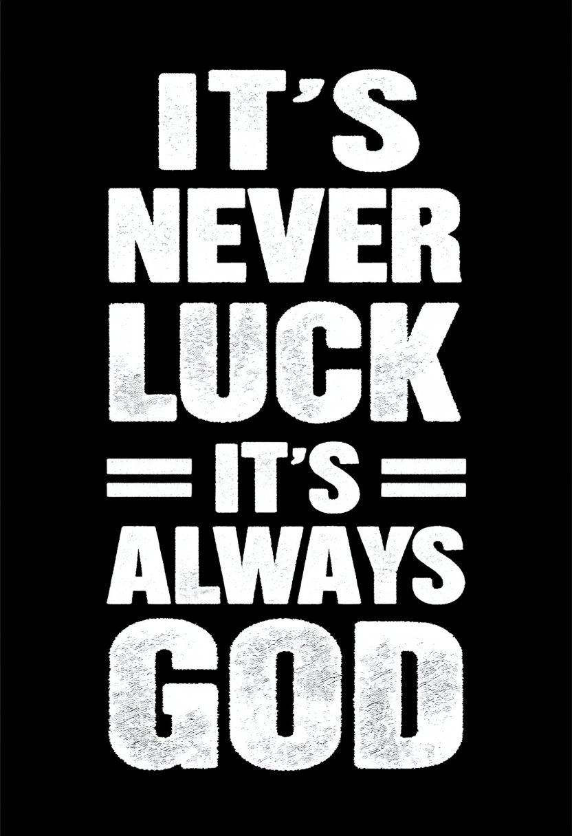It's Never Luck It's Always God Motivational Poster