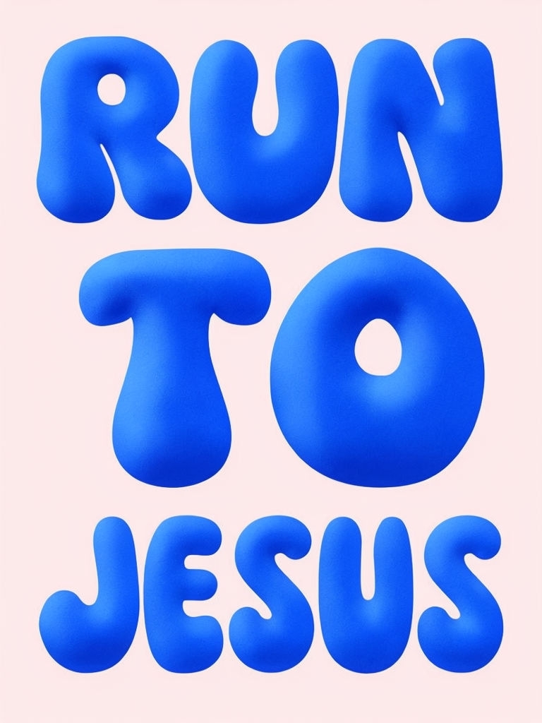 Run to Jesus Motivational Graphic Design Poster