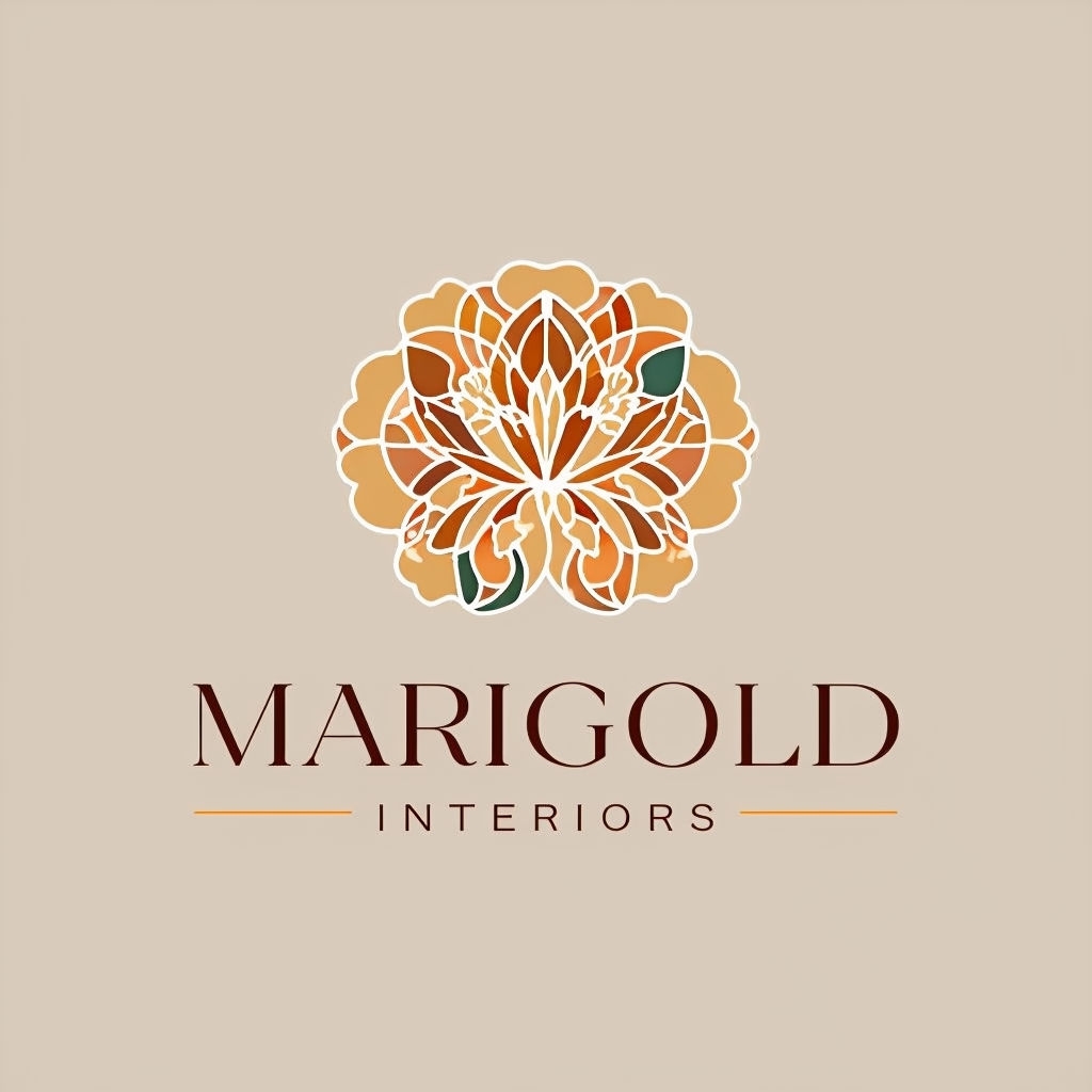Elegant Marigold Interiors Logo for Upscale Interior Design