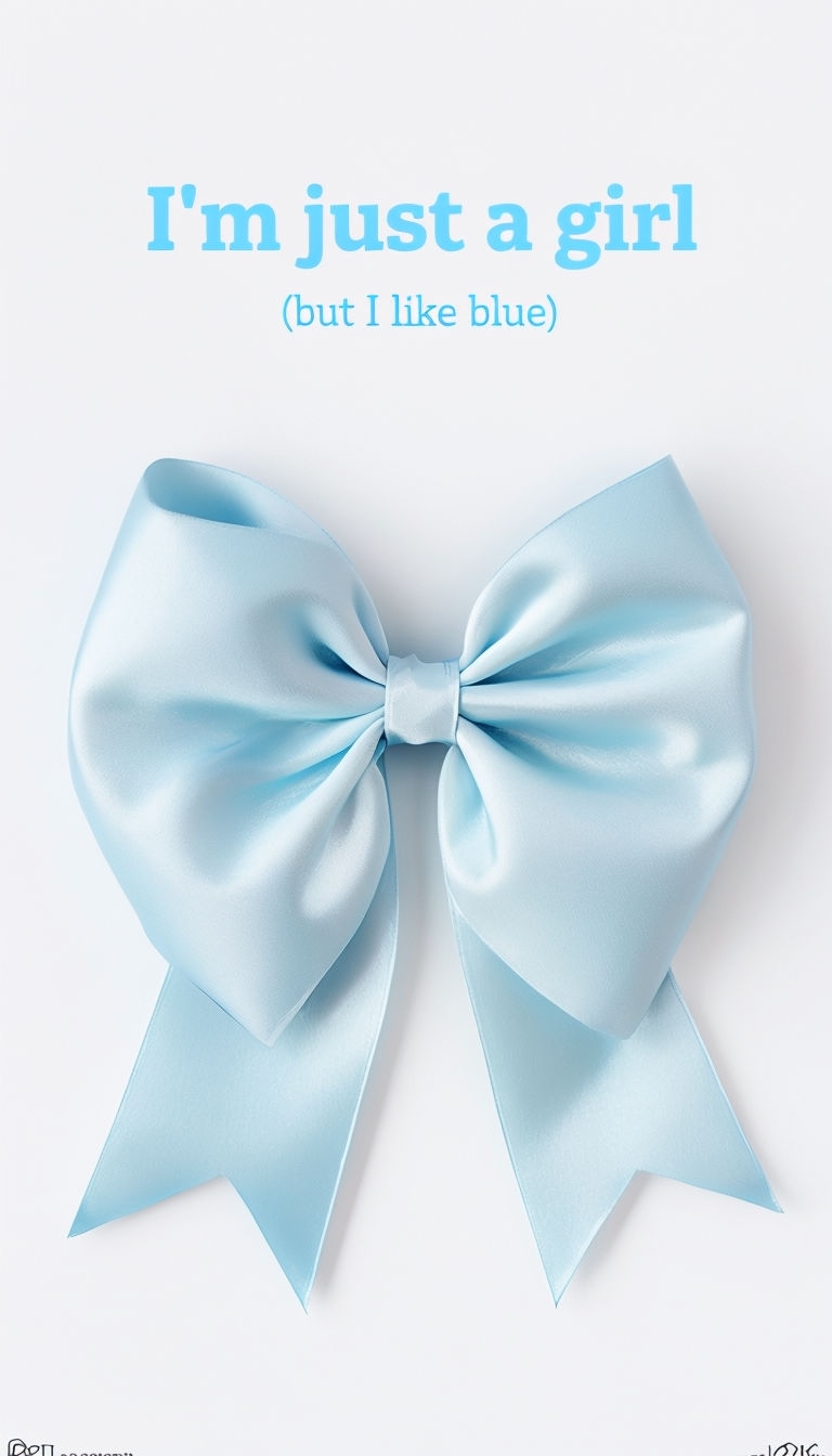 Elegant Baby Blue Bow with Cheerful Text Poster
